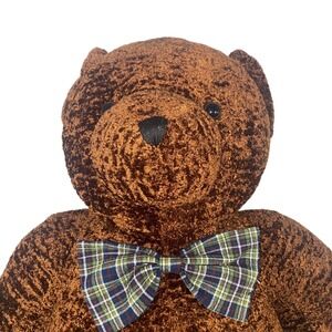 Dan Dee Collector's Choice Brown Teddy Bear Plush Plaid Bow‎ Large